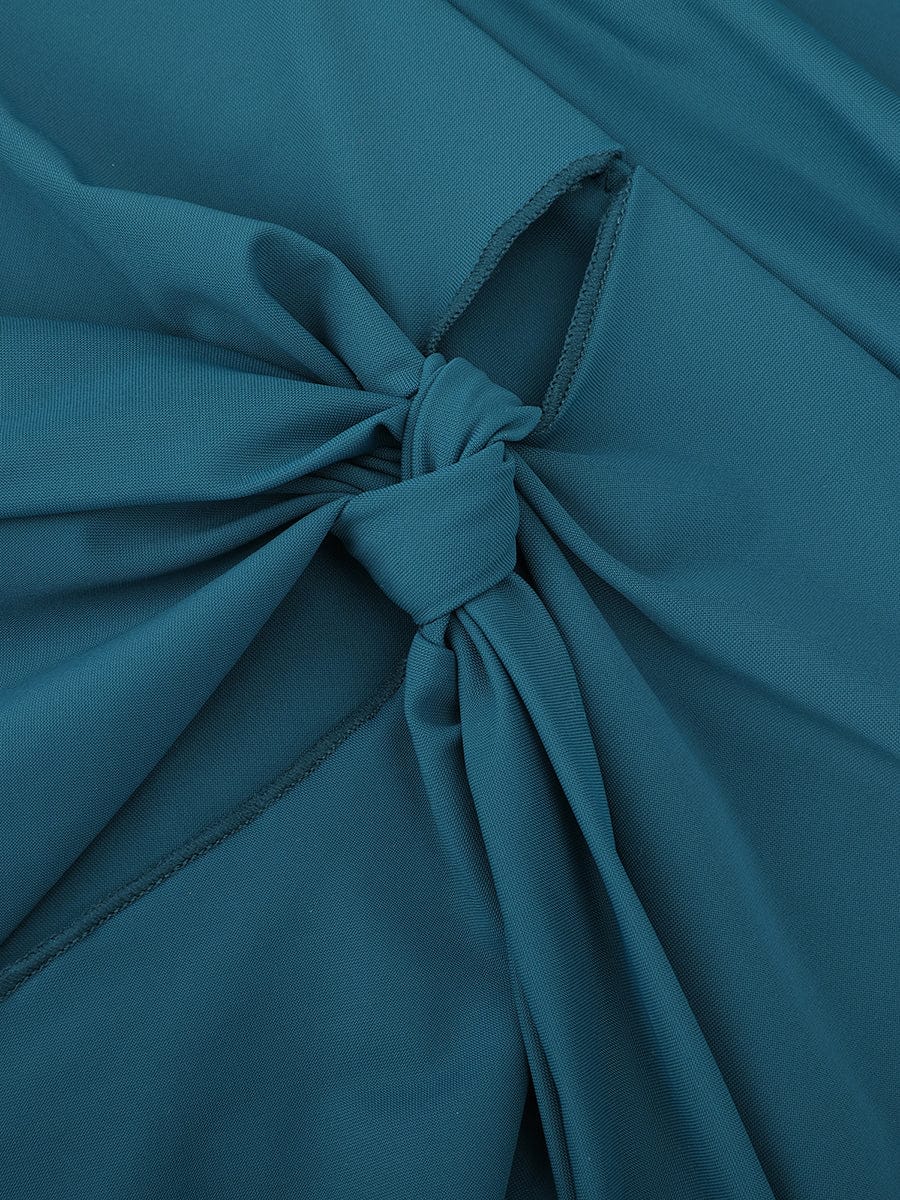 Sculpting Deep V Ruched One-Piece Swimsuit with Removable Pads