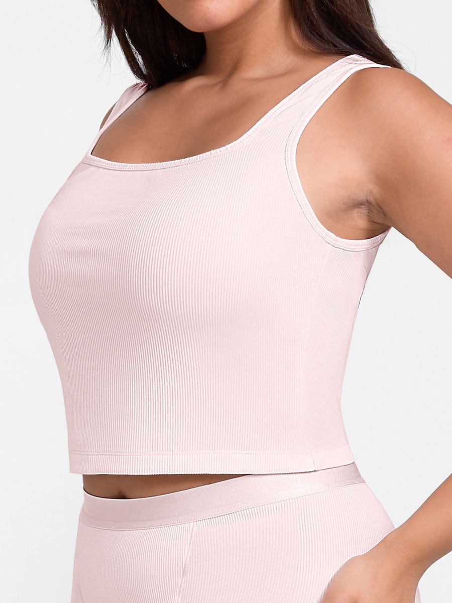 Rayon Ribbed Scoop Neck Tank Top - Breathe Easy Style