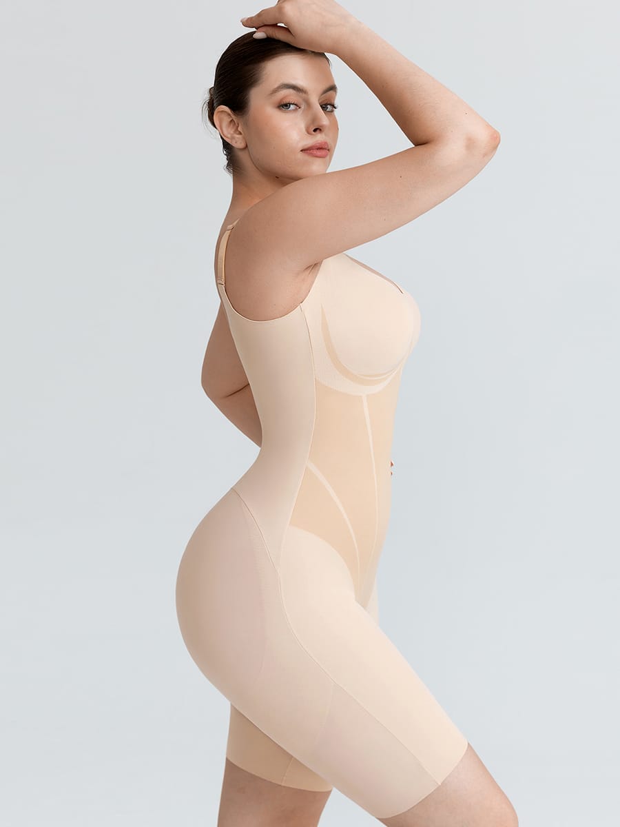 Revolutionary Light Control V-Neck Shaping Bodysuit with Boyshorts