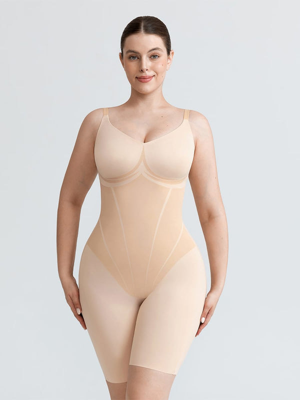 Revolutionary Light Control V-Neck Shaping Bodysuit with Boyshorts