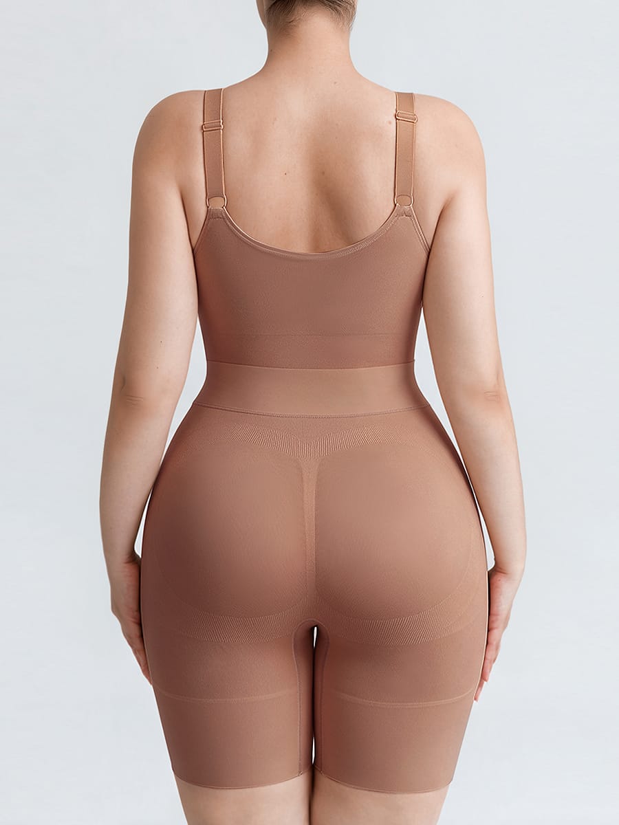 Seamless Open-Back Butt-Lifting Bodysuit with Tummy Control