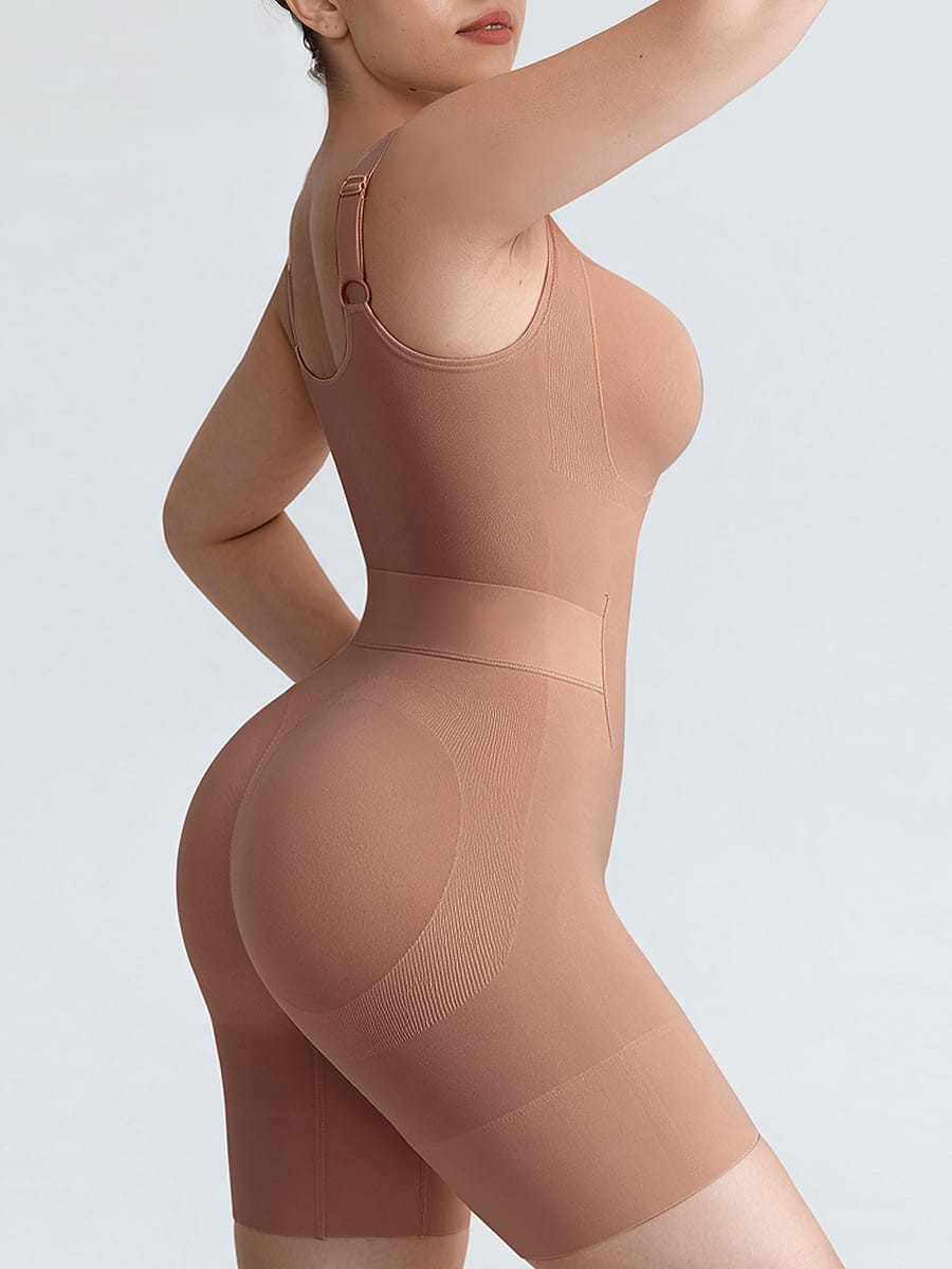 Seamless Open-Back Butt-Lifting Bodysuit with Tummy Control