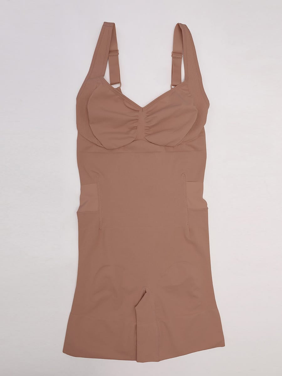 Seamless Open-Back Butt-Lifting Bodysuit with Tummy Control