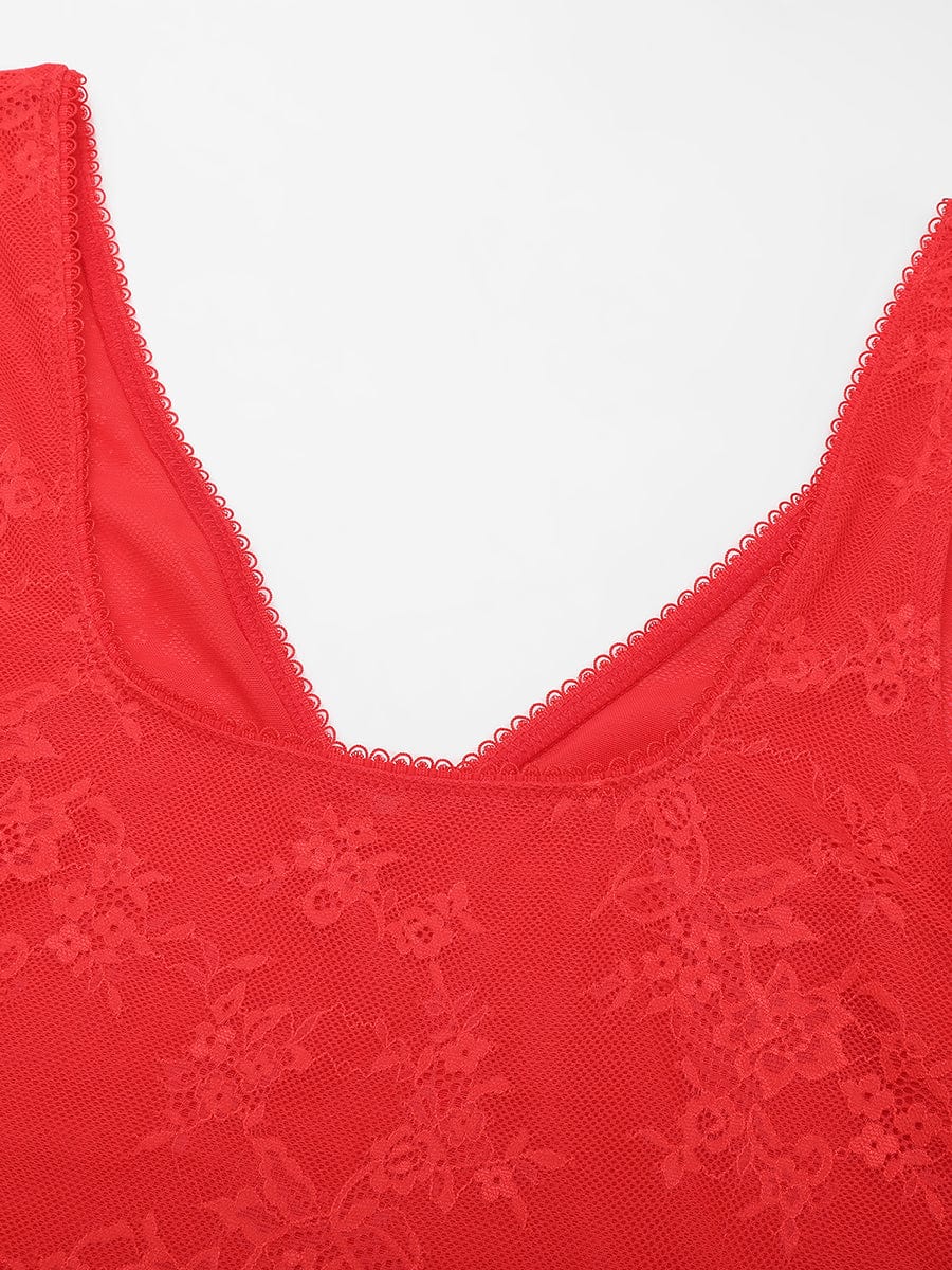 Seamless Lace Deep V Shaping Thong Bodysuit