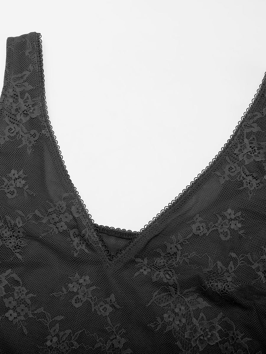 Seamless Lace Deep V Shaping Thong Bodysuit