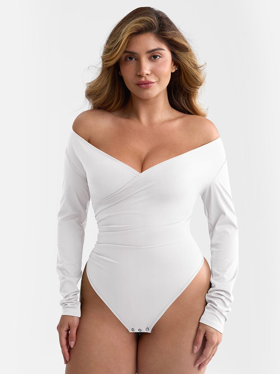 Elegant V-Neck Bodysuit with Waist & Tummy Control