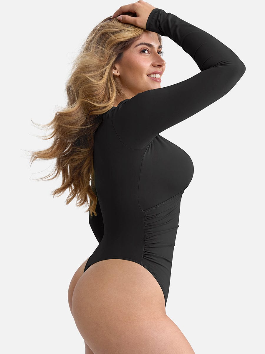 Elegant V-Neck Bodysuit with Waist & Tummy Control