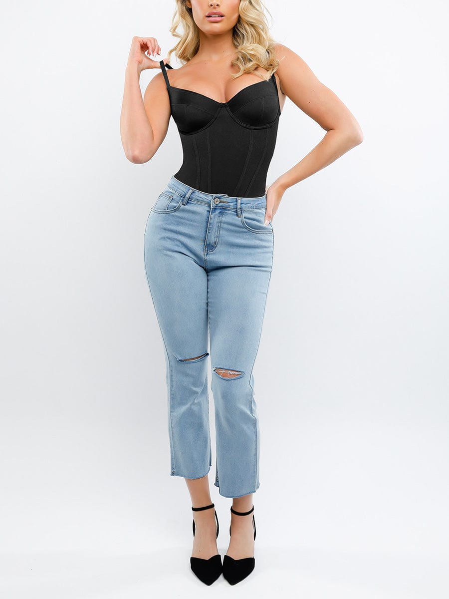 Sleek Shaping Corset Bodysuit with Built-in Bra & Thong
