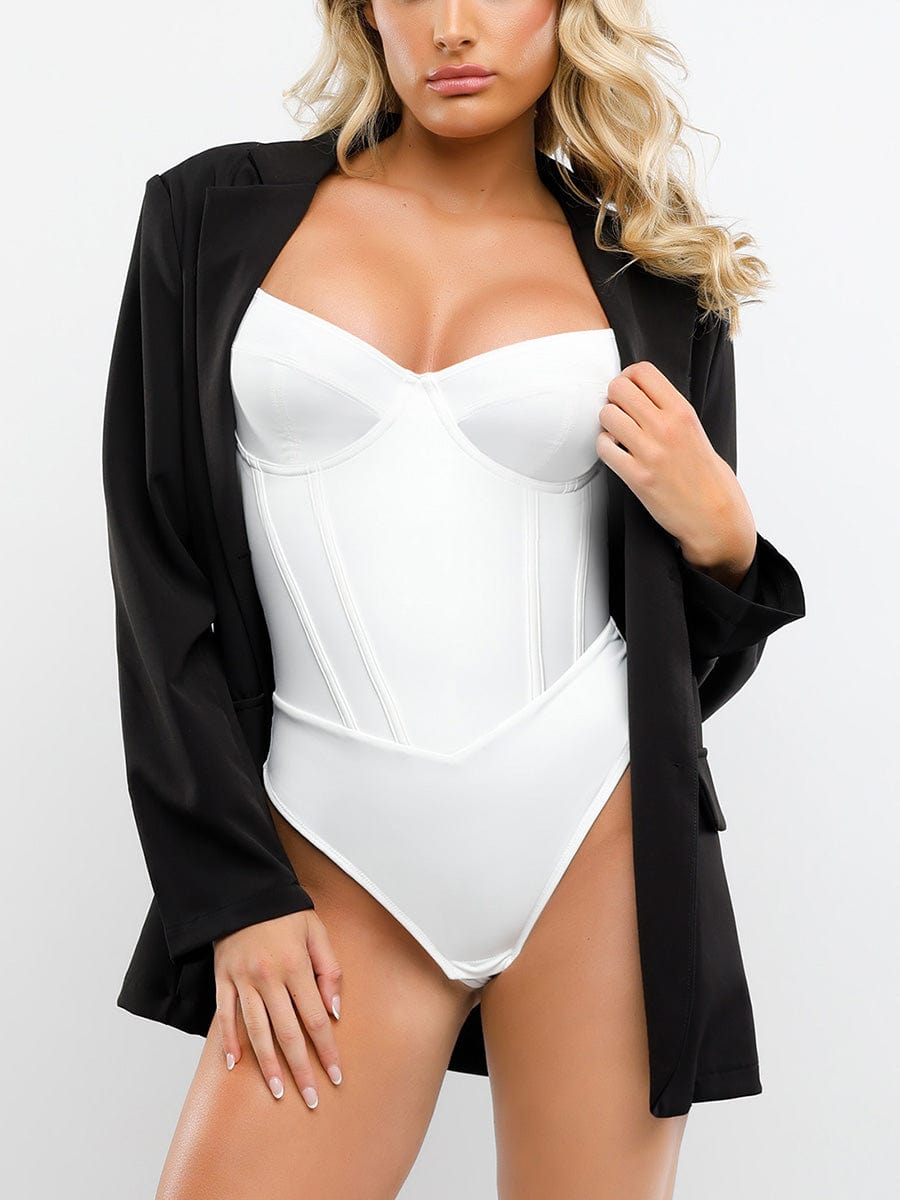 Sleek Shaping Corset Bodysuit with Built-in Bra & Thong