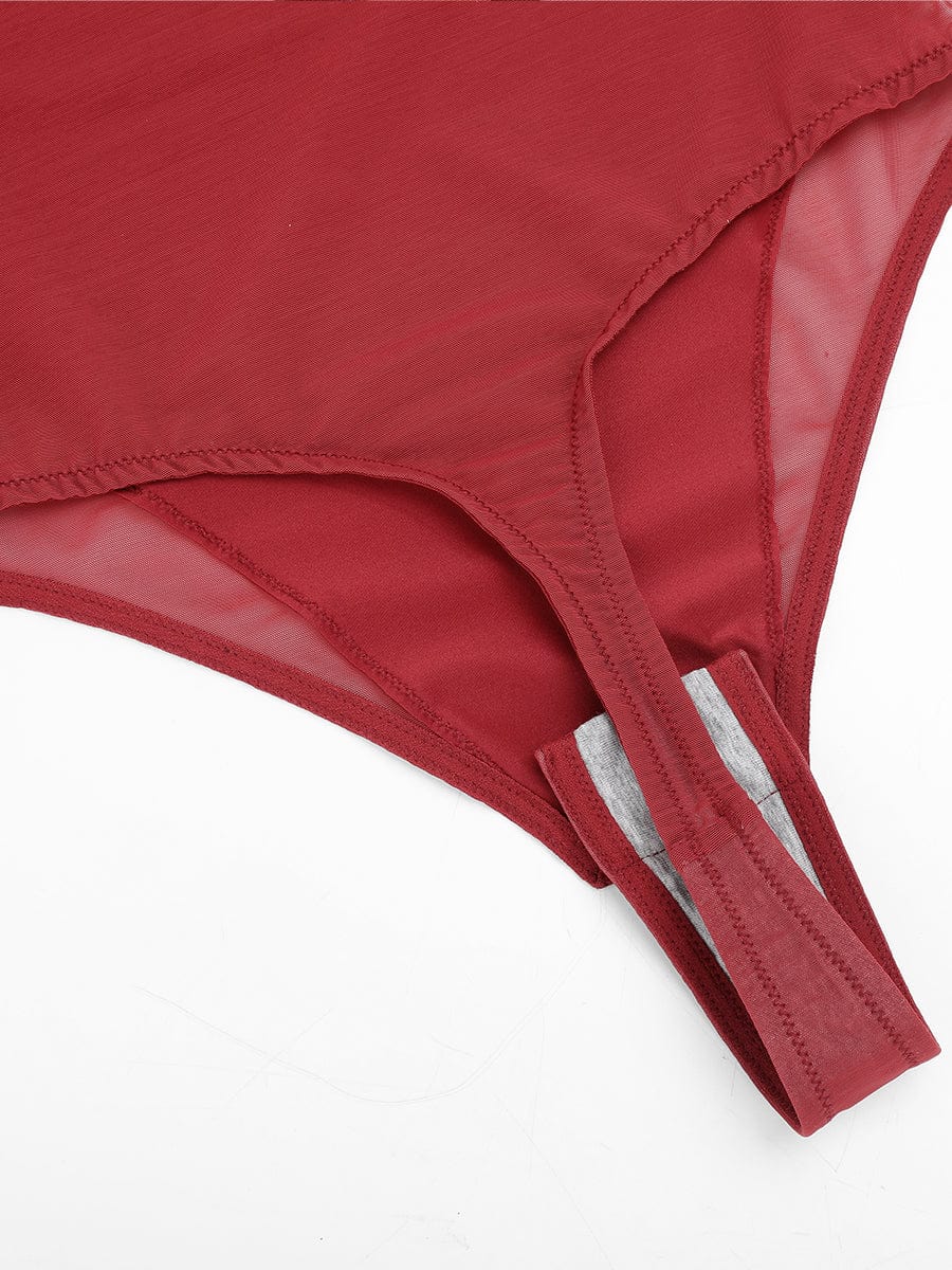 Mesh Slip Bodysuit with Tummy Control & Thong Back