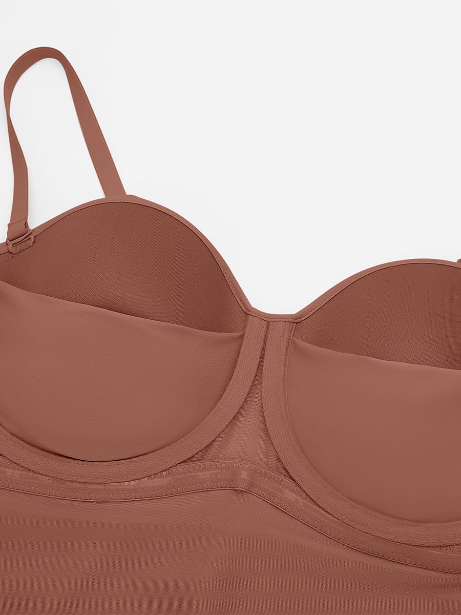 Seamless Underwire Half Cup Shapewear Bodysuit with Customizable Padding