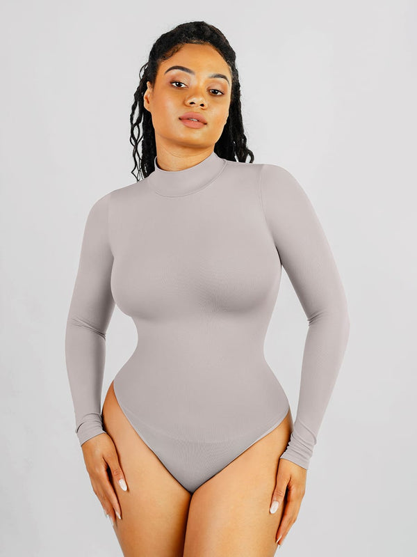 Eco Chic Seamless Turtleneck Thong Bodysuit