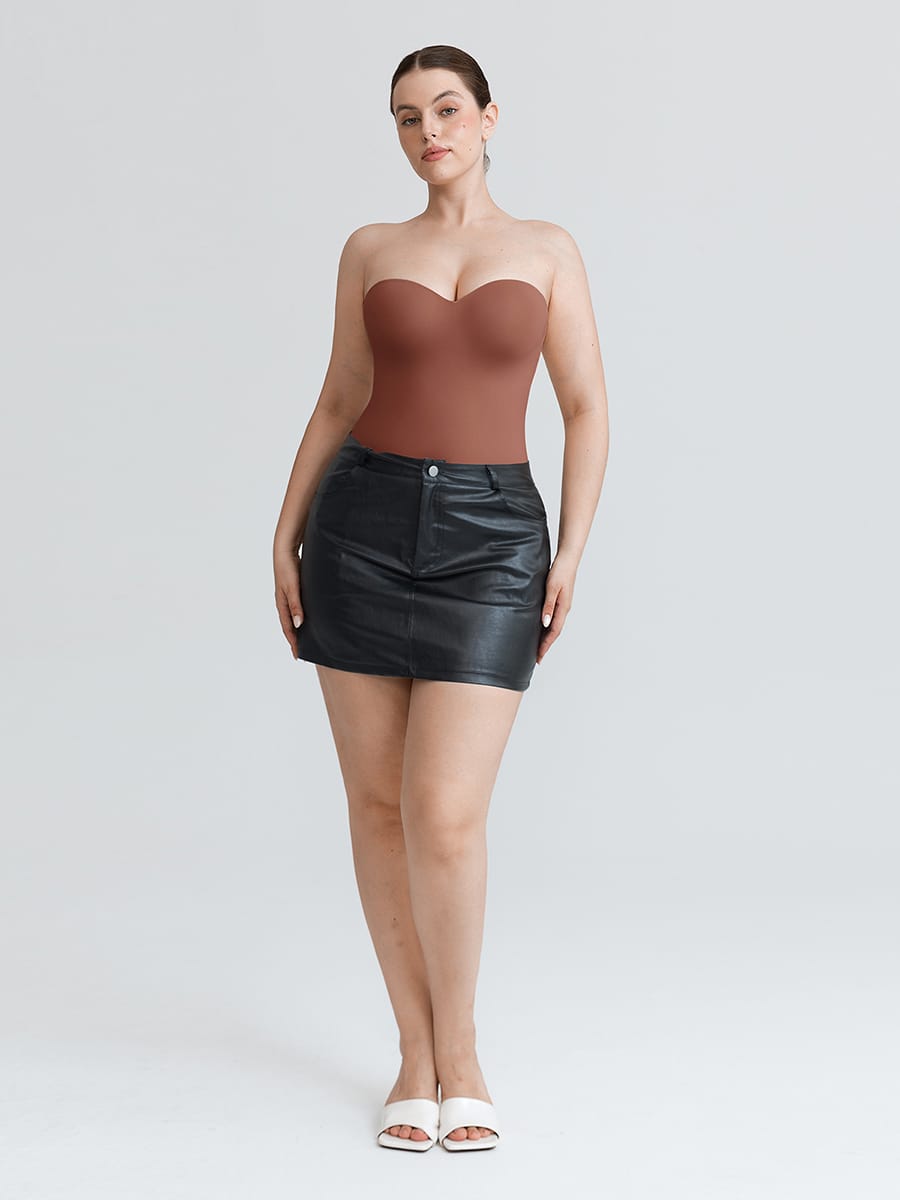 Seamless Underwire Half Cup Shapewear Bodysuit with Customizable Padding