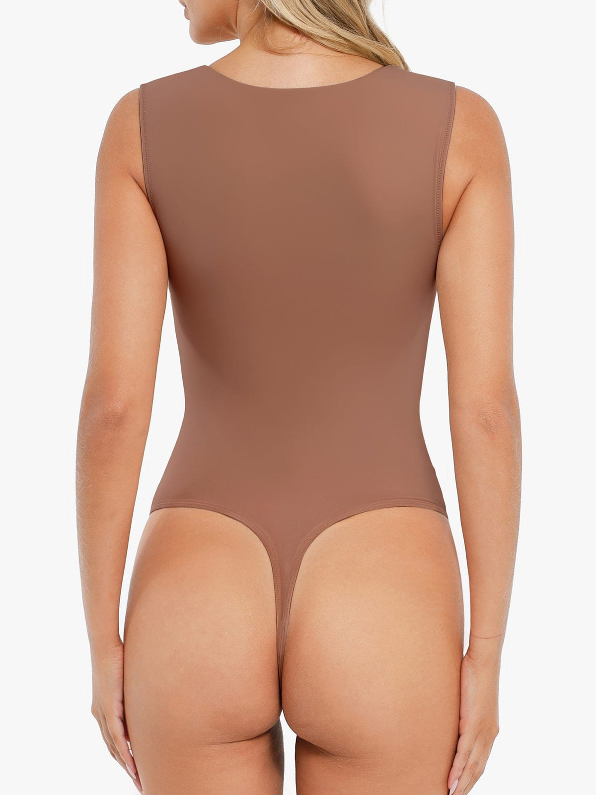 Sleek Square Neck Waist-Shaping Bodysuit