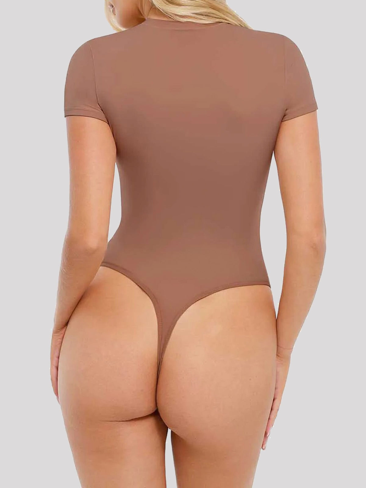 Curve-Enhancing Short Sleeve Bodysuit with Tummy Control