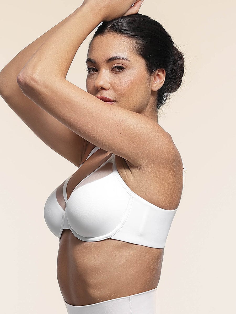 Sexy Mesh Full-Coverage Unlined Bra with Underwire & Adjustable Straps
