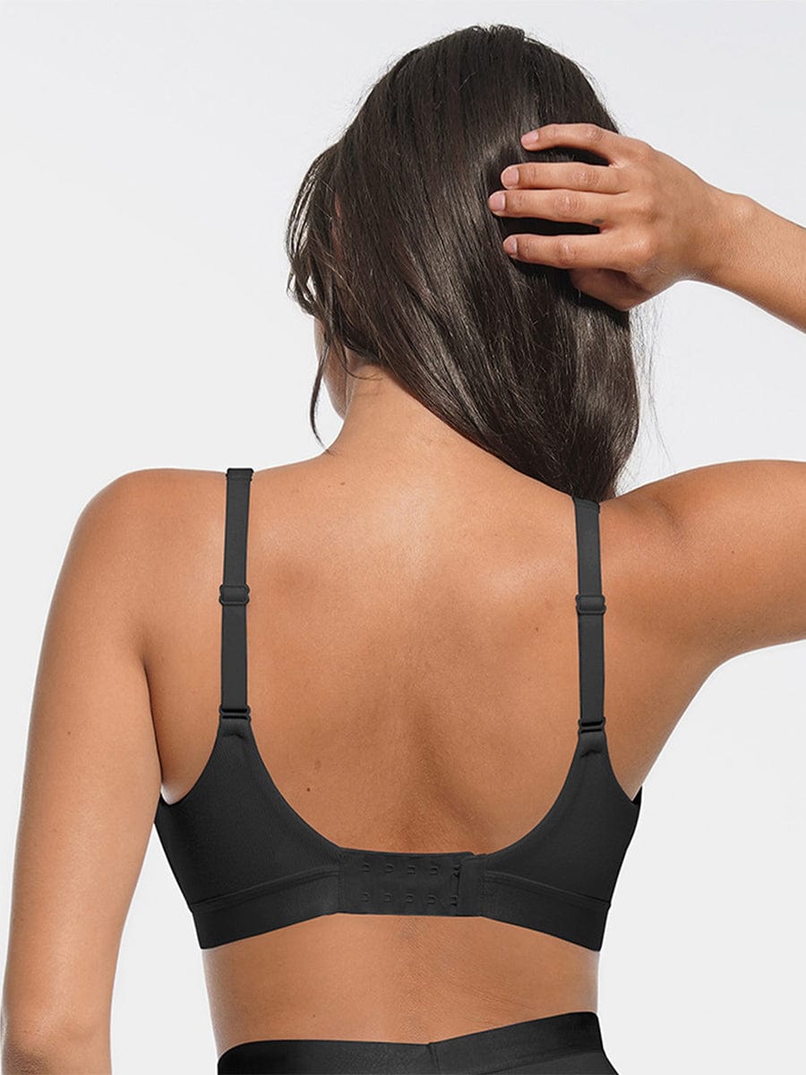 Deep V Neck Ribbed Modal Bralette with Removable Pads for Everyday Comfort
