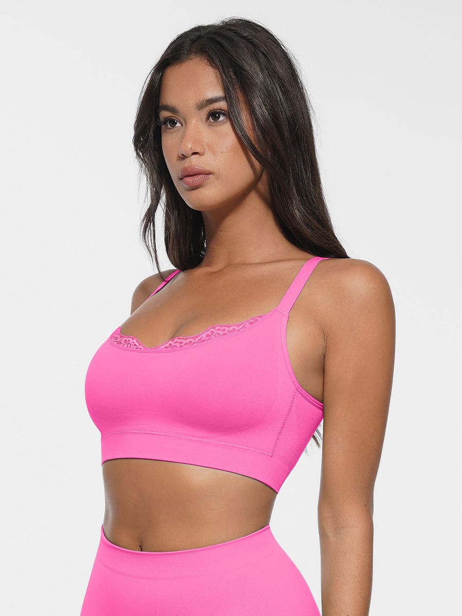 Seamless Scoop Neck Bralette with Smooth Back Support