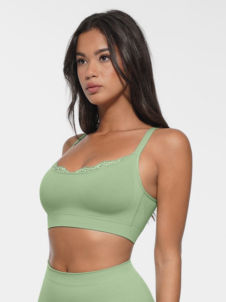Seamless Scoop Neck Bralette with Smooth Back Support