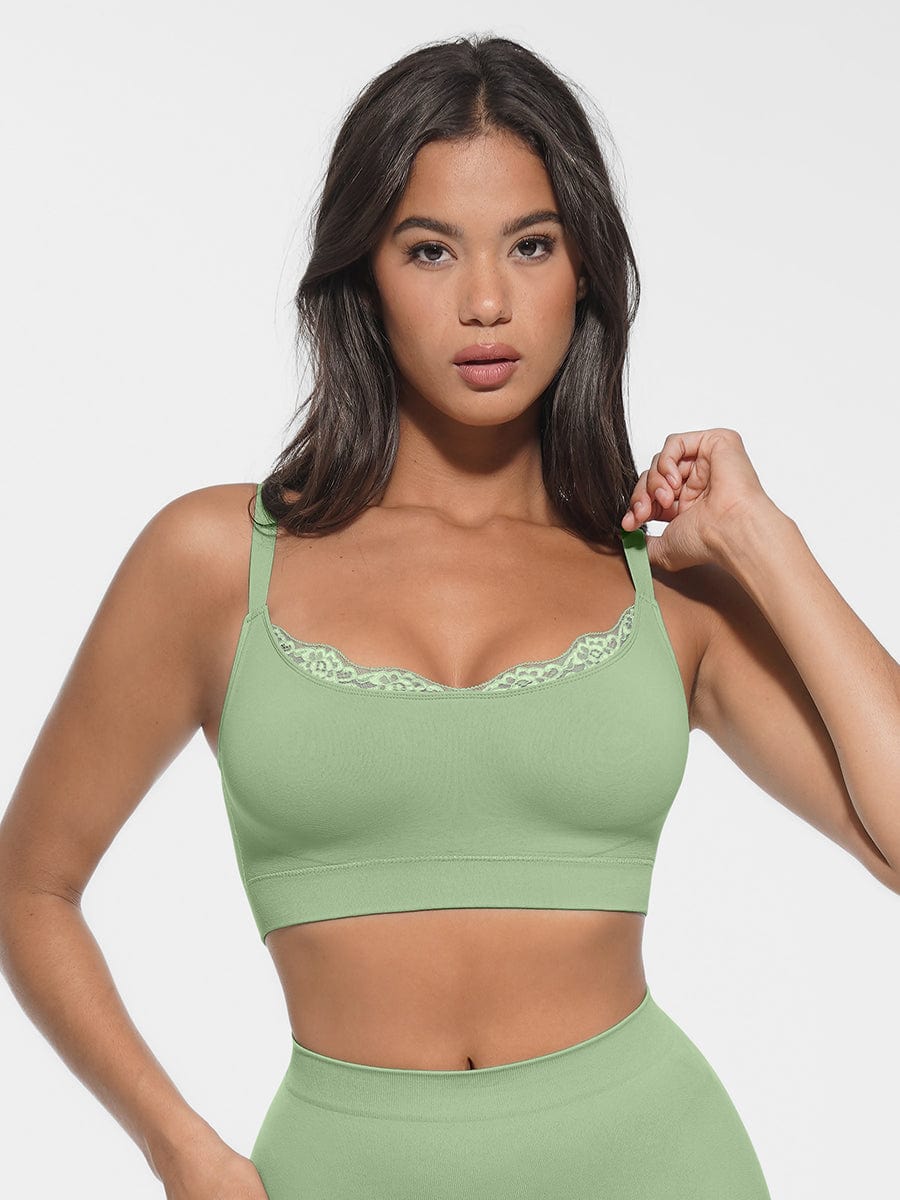 Seamless Scoop Neck Bralette with Smooth Back Support