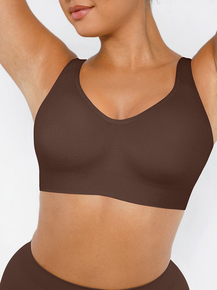 Wireless Seamless Support Bra with Adjustable Straps