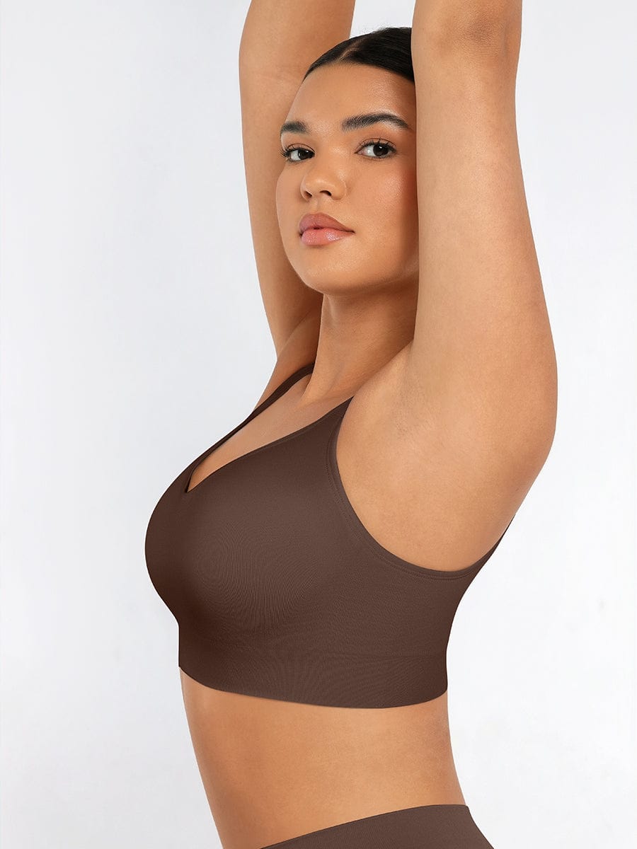 Wireless Seamless Support Bra with Adjustable Straps