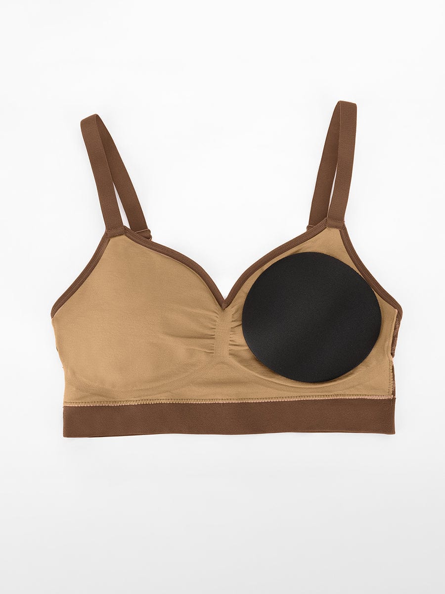 Seamless Leopard Print Support Bra with Adjustable Straps