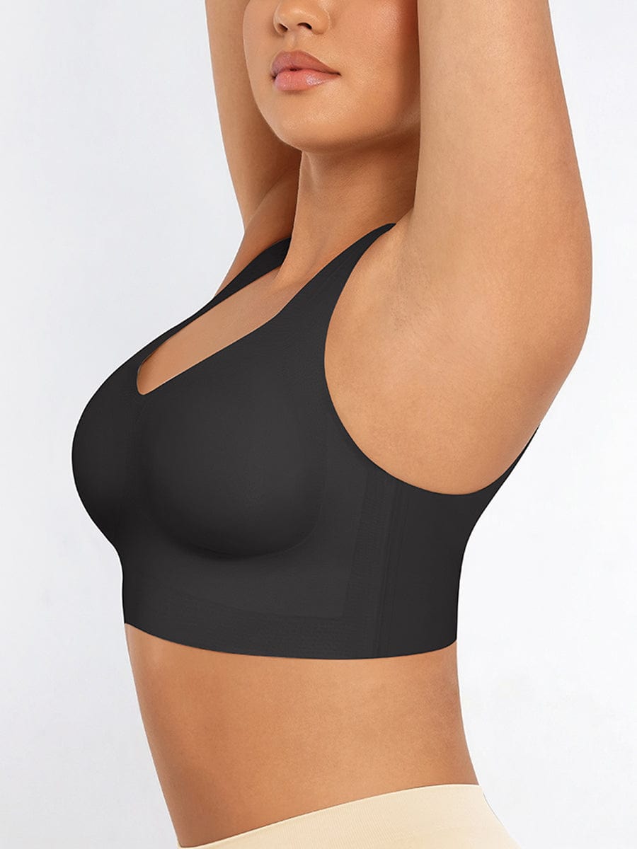 Seamless V-Neck Support Bra Tank Top - Comfort Redefined