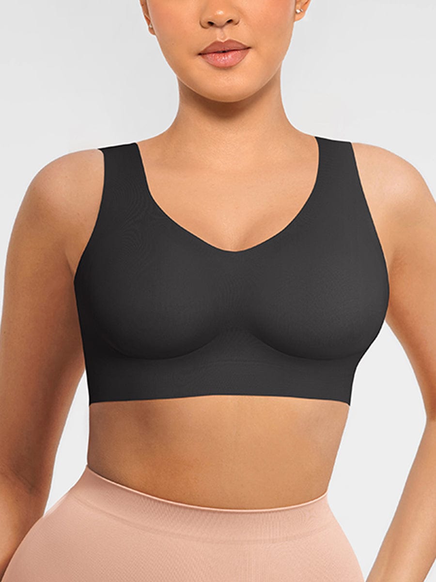 Seamless V-Neck Support Bra Tank Top - Comfort Redefined