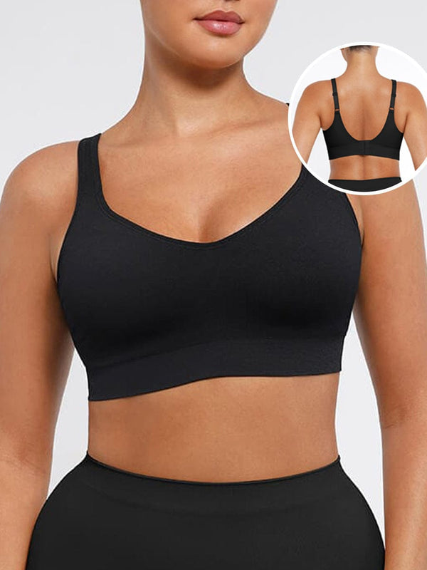 Wireless Seamless Support Bra with Adjustable Straps