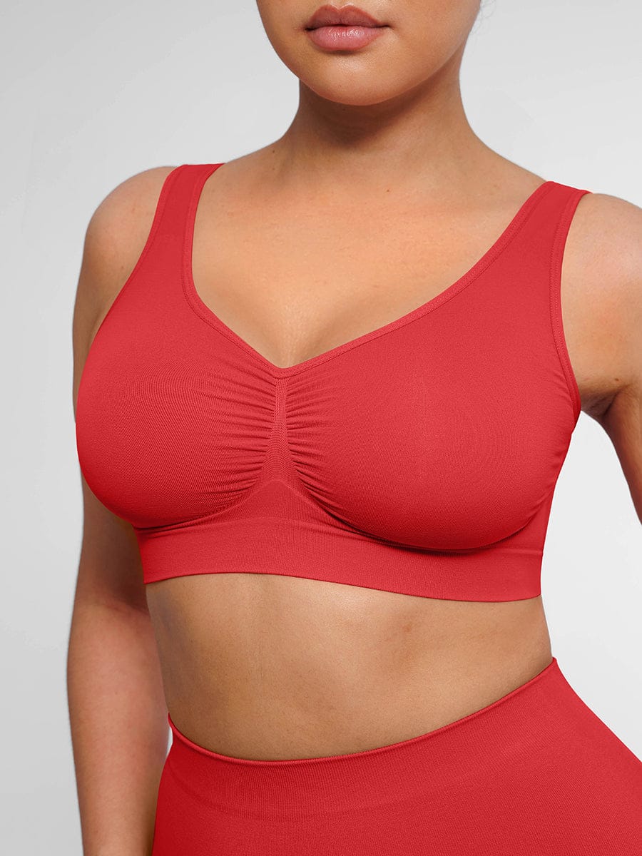 Seamless Bust Enhancing Comfort Bra with Supportive Back