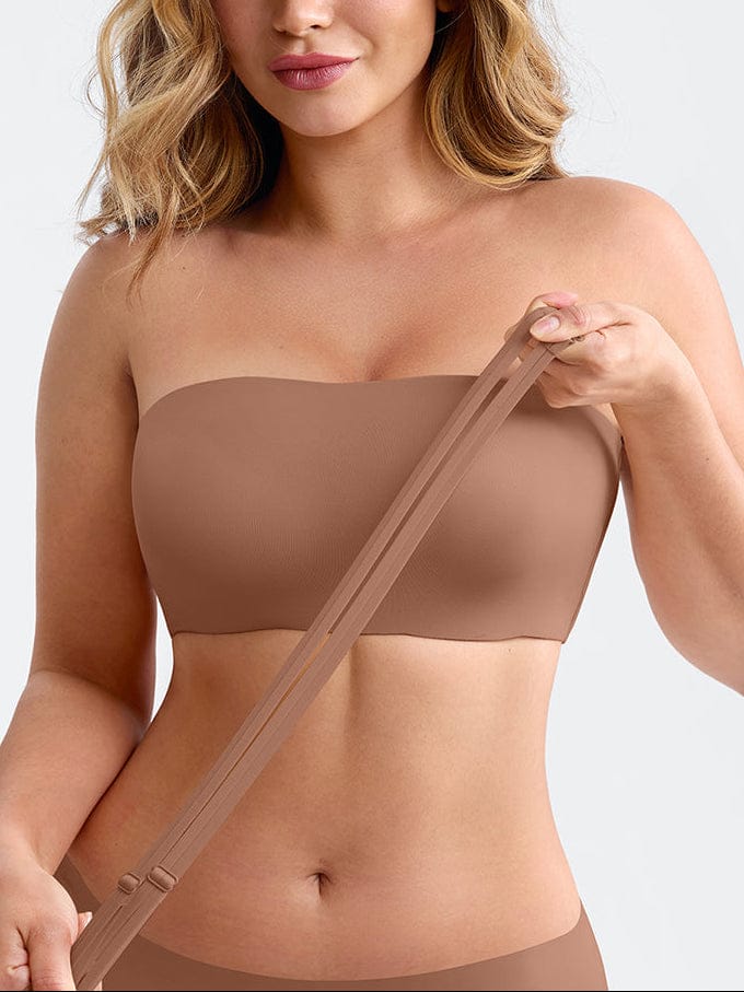 FeelSoft Strapless Anti-Slip Bandeau Bra with Molded Cup Comfort