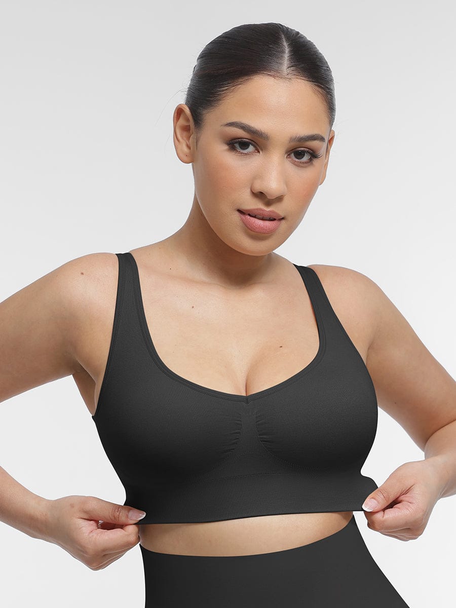Seamless Breast Uplift Bra with Back Smoothing Support