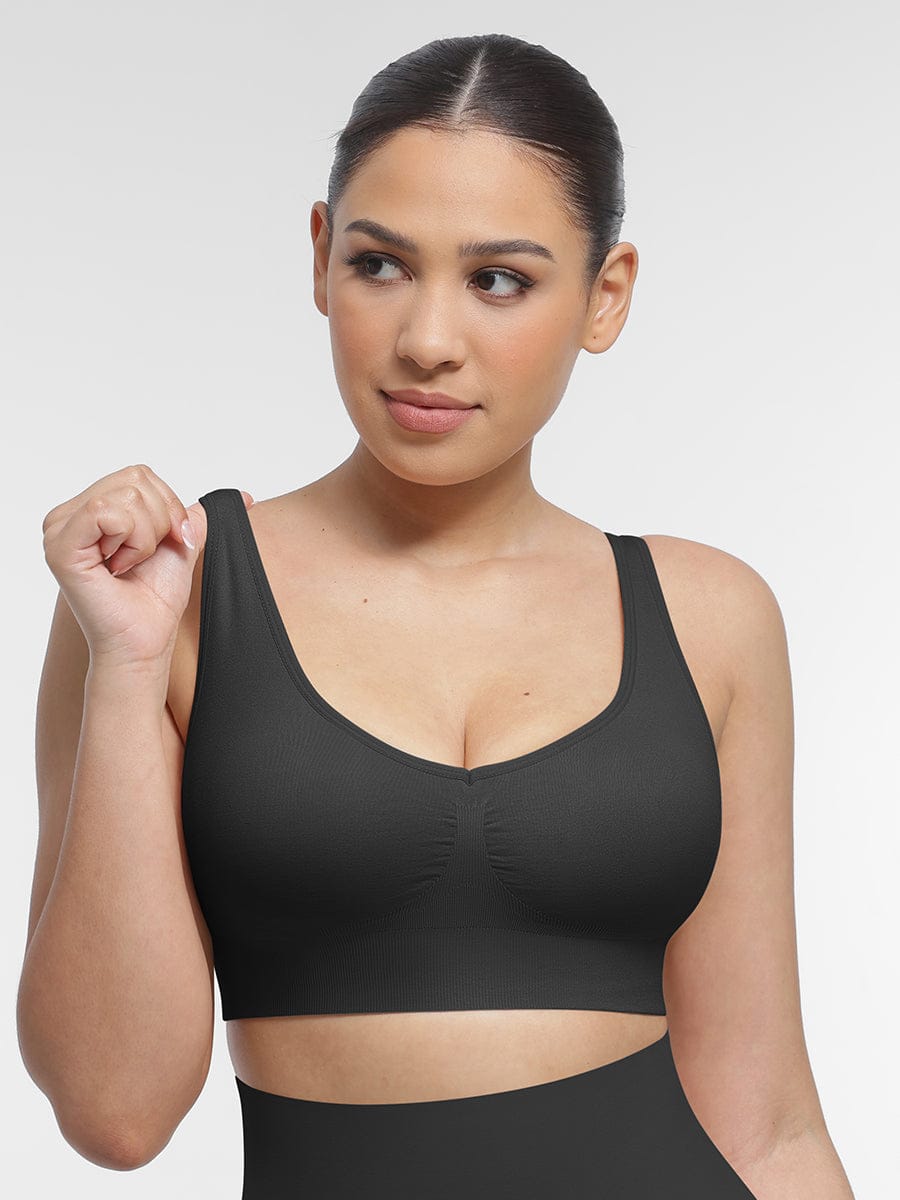 Seamless Breast Uplift Bra with Back Smoothing Support