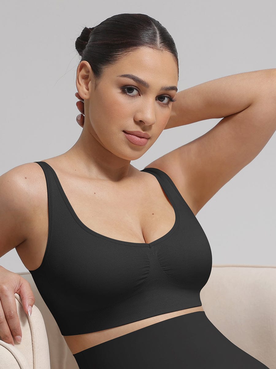 Seamless Breast Uplift Bra with Back Smoothing Support
