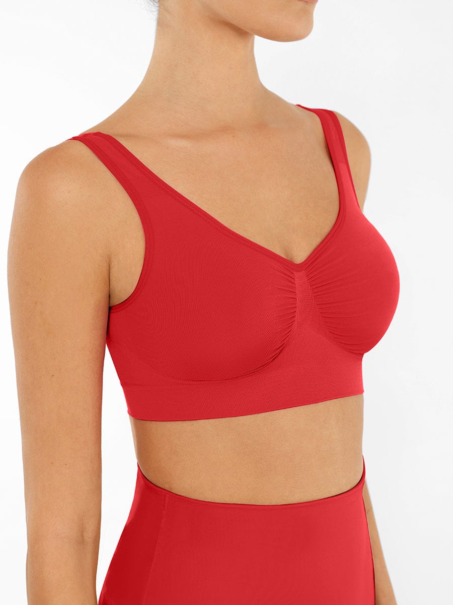 Seamless Bust Enhancing Comfort Bra with Supportive Back