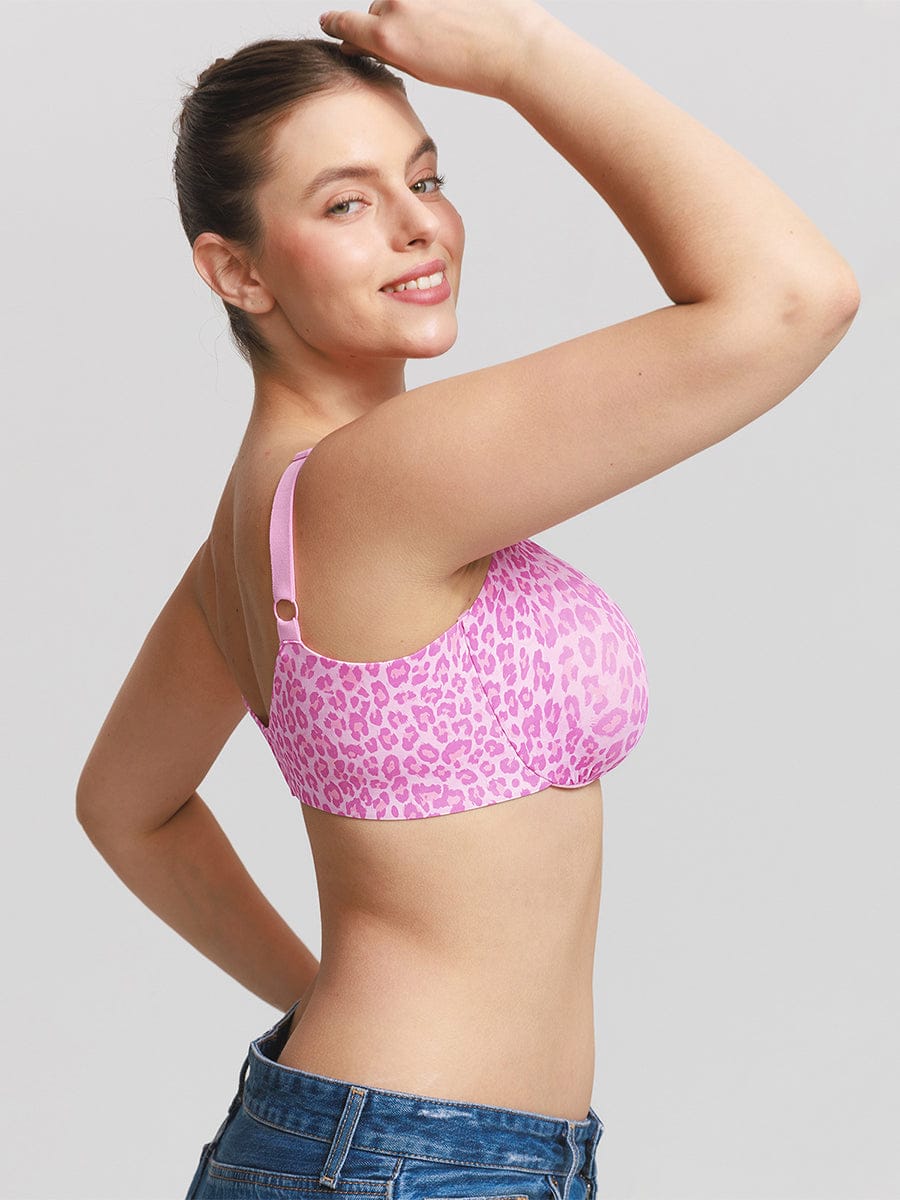 Unpadded Underwired Deep V-Neck Side Support Bra for Ultimate Comfort