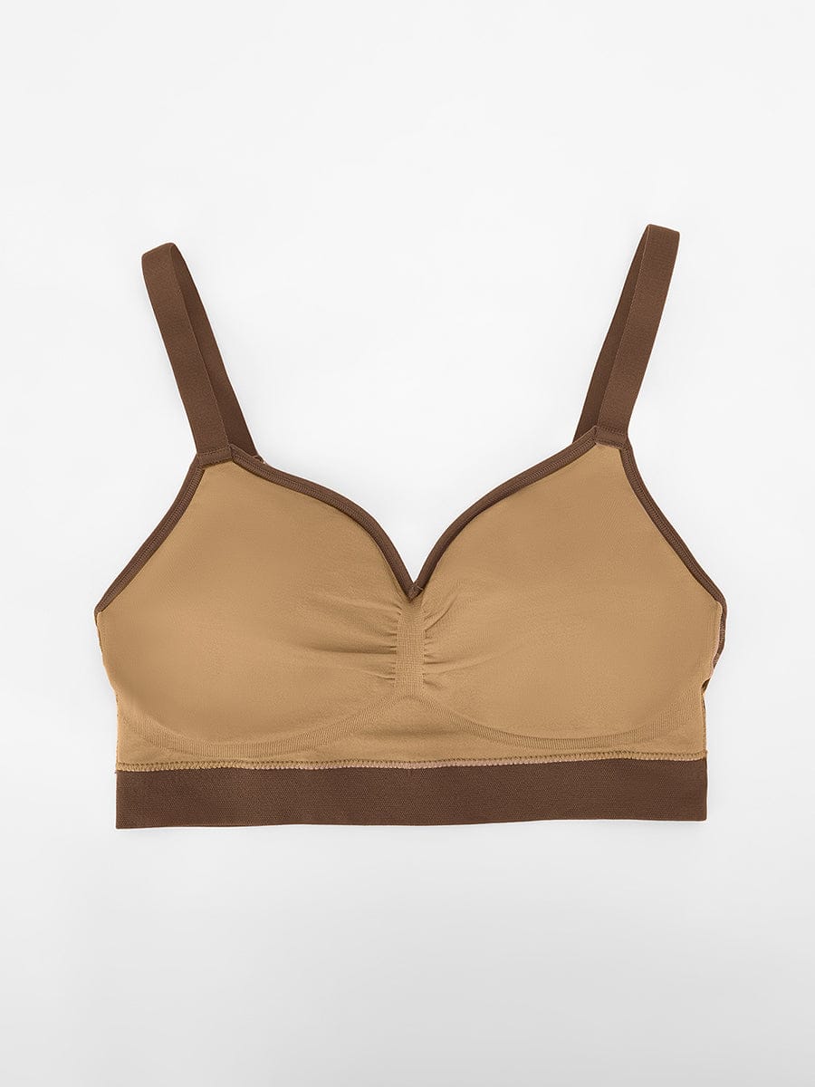 Seamless Leopard Print Support Bra with Adjustable Straps