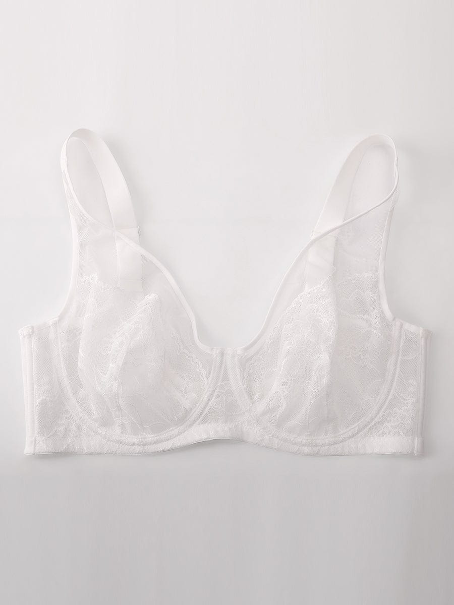 Full Coverage Lace Minimizer Bra with Seamless Back Support