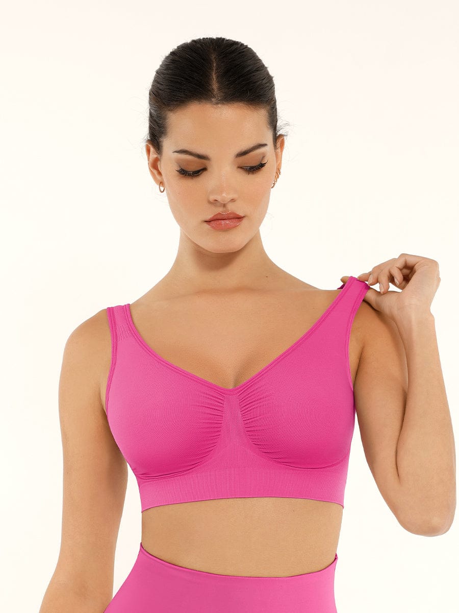 Seamless Bust Enhancing Comfort Bra with Supportive Back