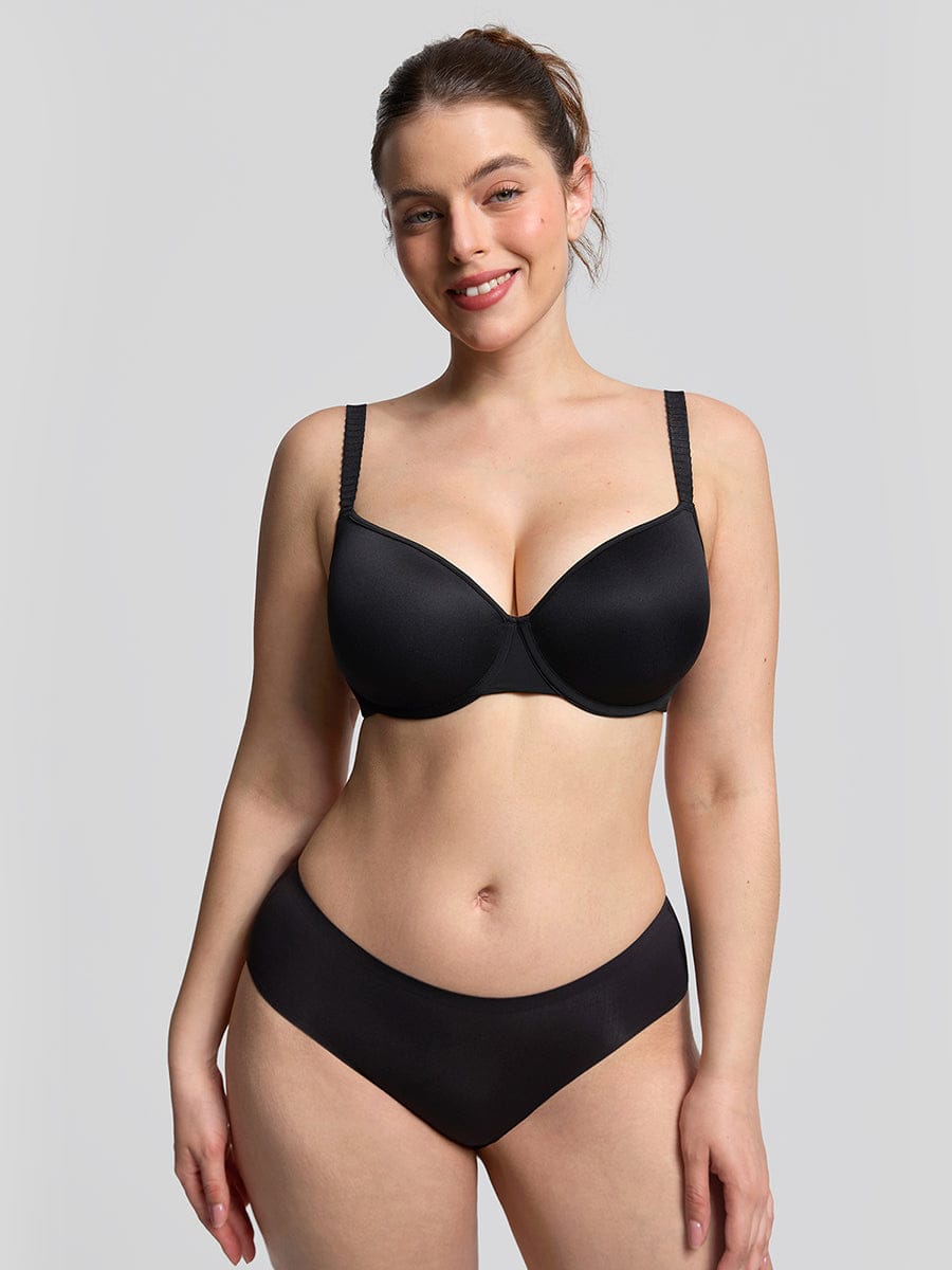 Invisible Memory Foam Demi T-Shirt Bra with Underwire Support