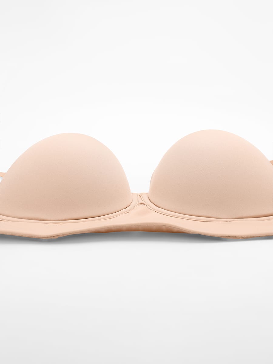 Strapless Half Cup Underwire Bra with Wide Back Support