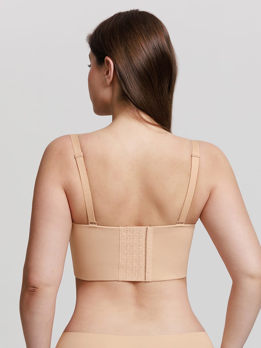 Strapless Half Cup Underwire Bra with Wide Back Support