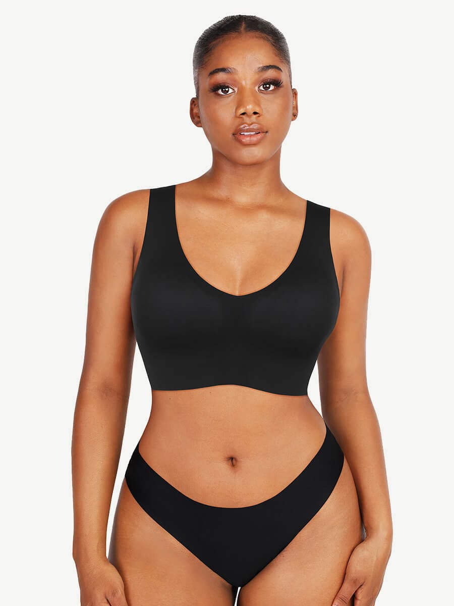 Seamless V-Neck Support Bra Tank Top - Comfort Redefined