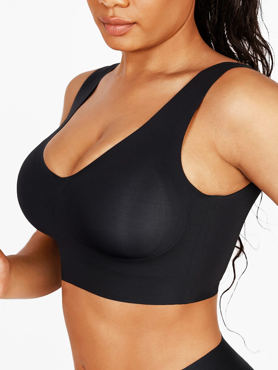 Seamless V-Neck Support Bra Tank Top - Comfort Redefined