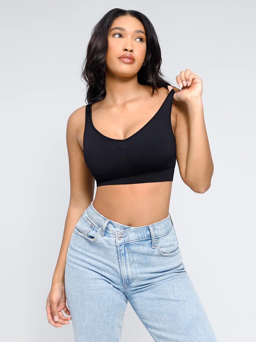 Seamless Breast Uplift Bra with Back Smoothing Support