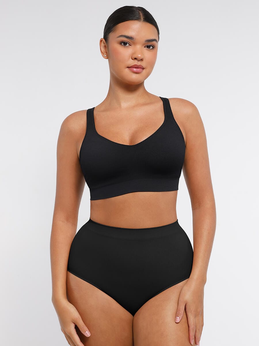 Wireless Seamless Support Bra with Adjustable Straps