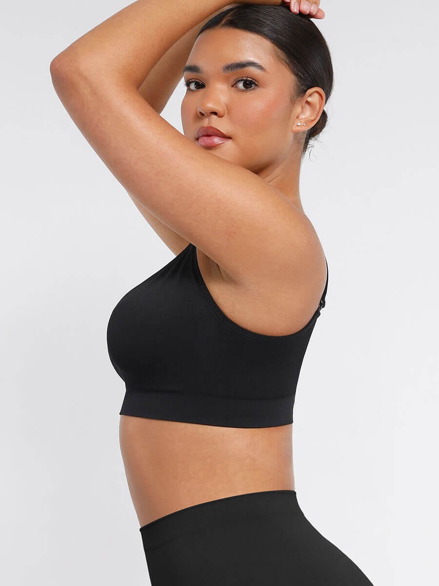 Wireless Seamless Support Bra with Adjustable Straps