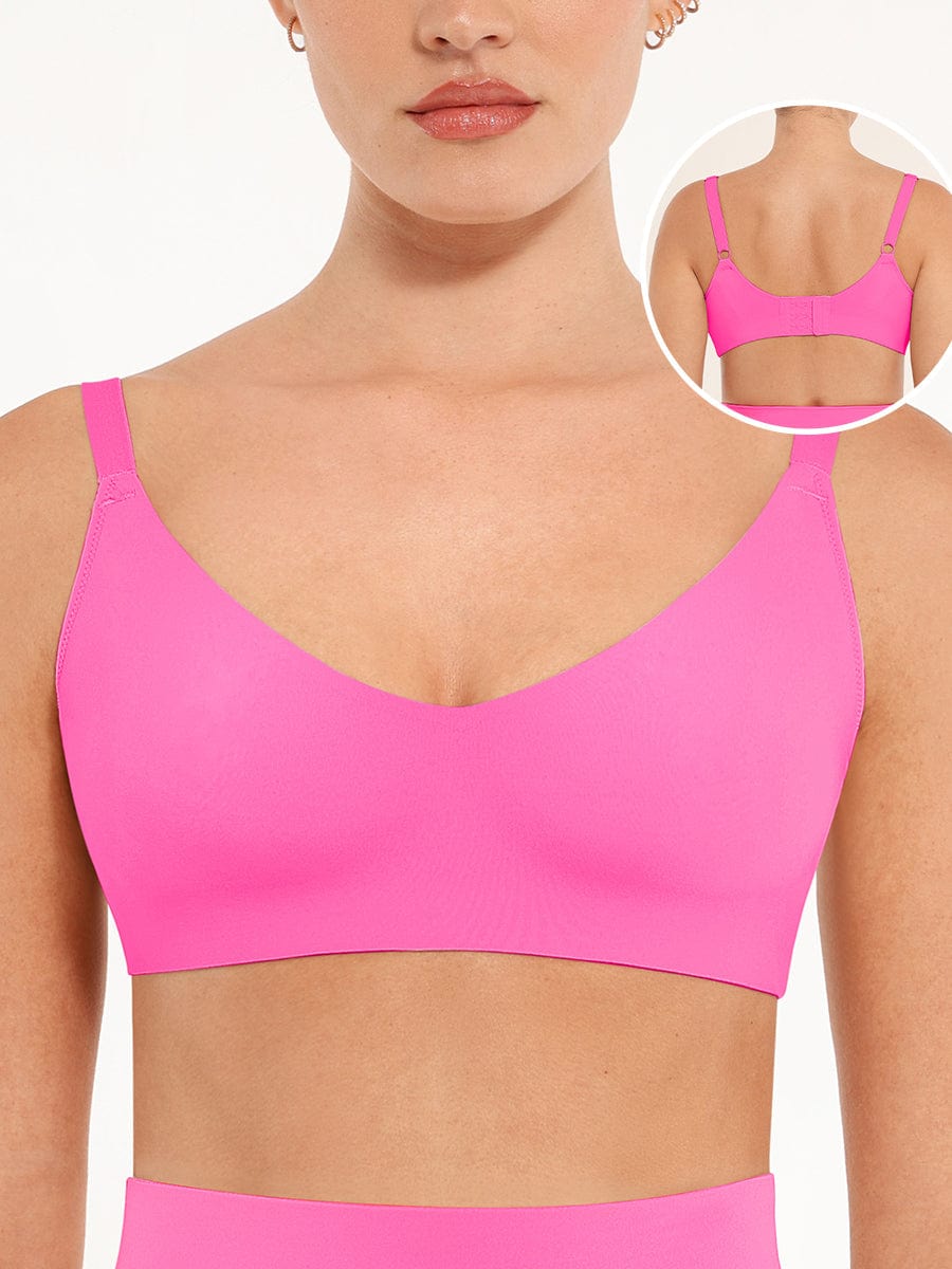Seamless V-Neck Comfort Bralette with Adjustable Straps