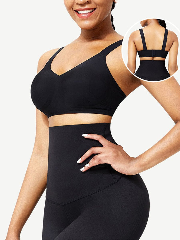 Black Seamless Shapewear Bra with Removable Pads